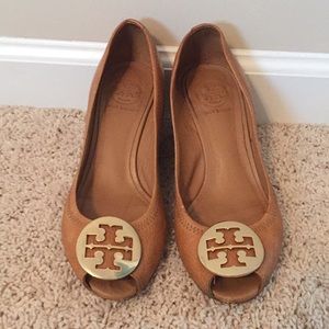 Tory Burch Peep-Toe Wedges